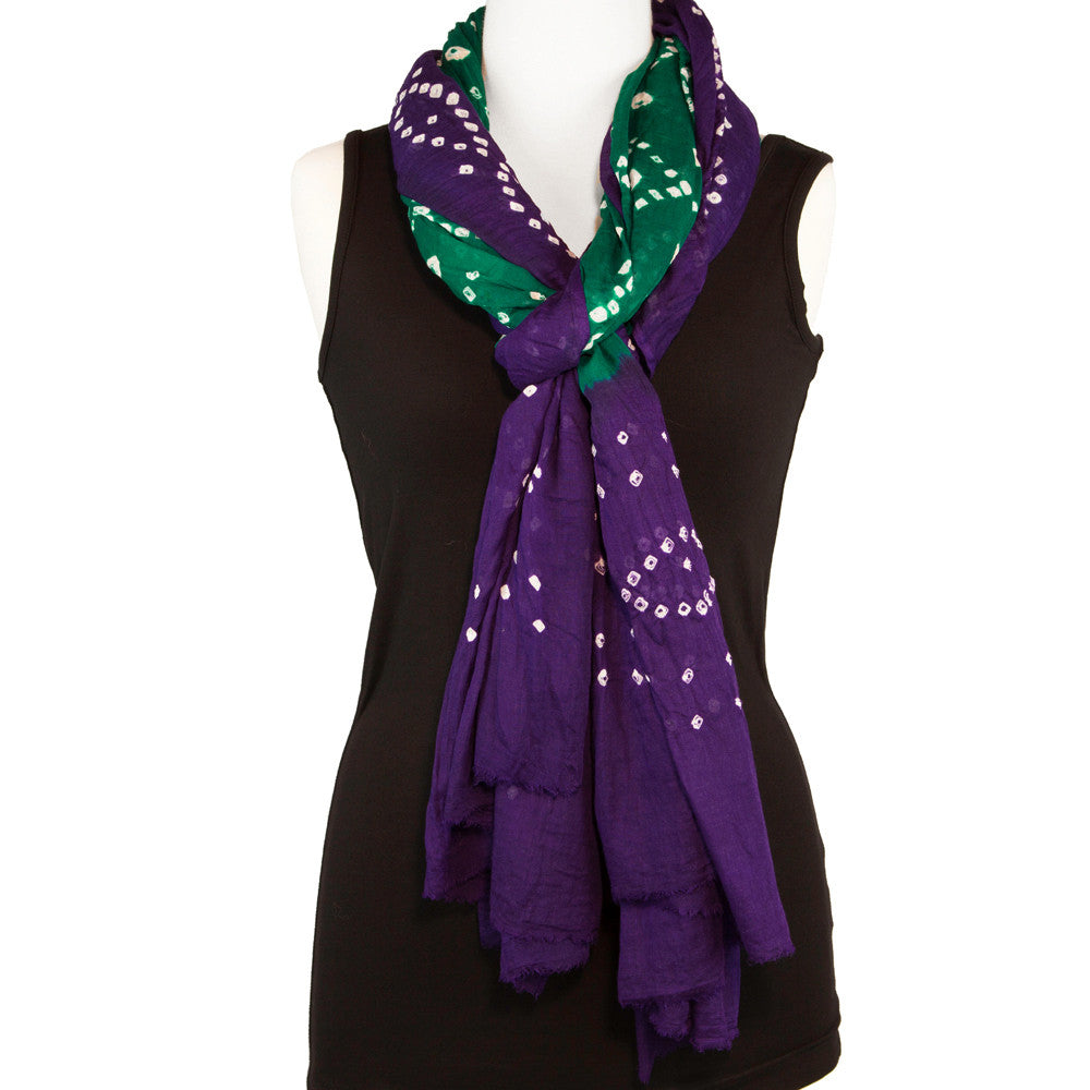 Purple and hot sale green scarf