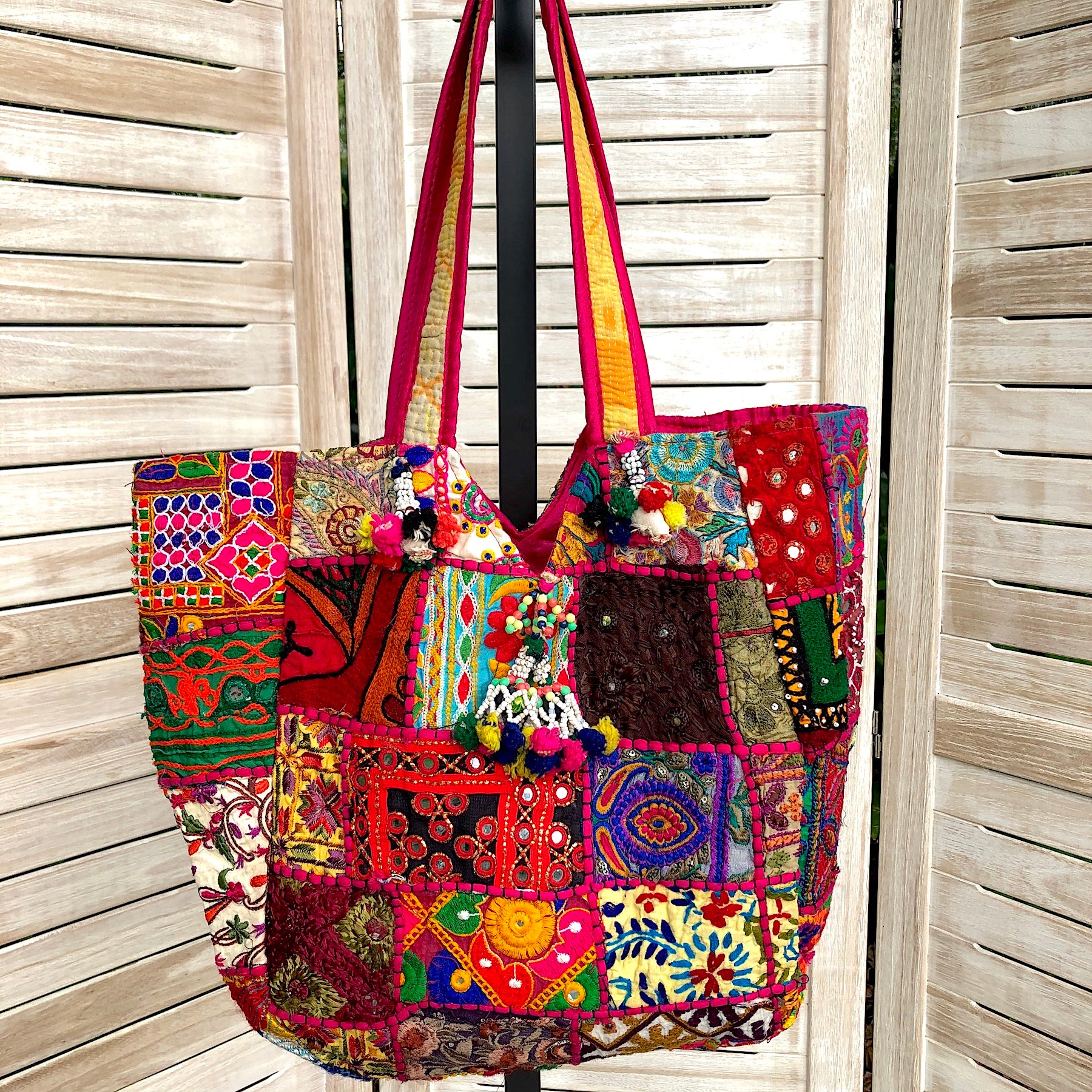 Large Colourful Embroidered Rabari Tote Bag – Pallu Design