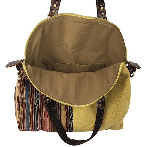 Kilim Bag - Travel Bag in Cotton Canvas - Lemongrass - Pallu Design