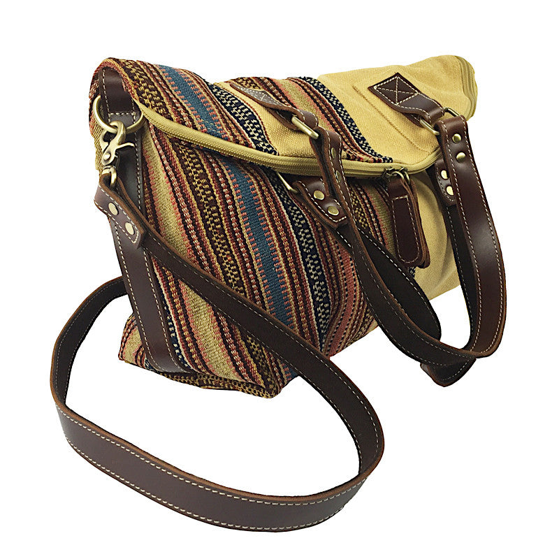 Kilim Bag - Travel Bag in Cotton Canvas - Lemongrass - Pallu Design