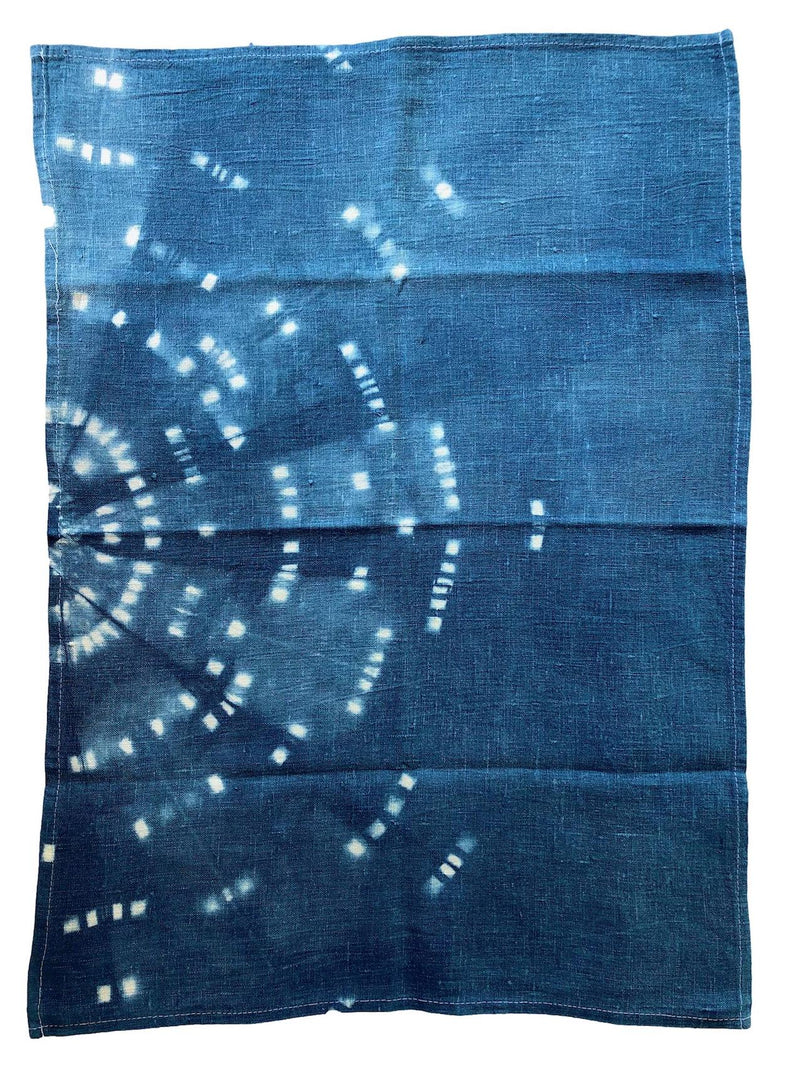 Indigo Shibori Linen Tea Towels - Set of 2: Firefly