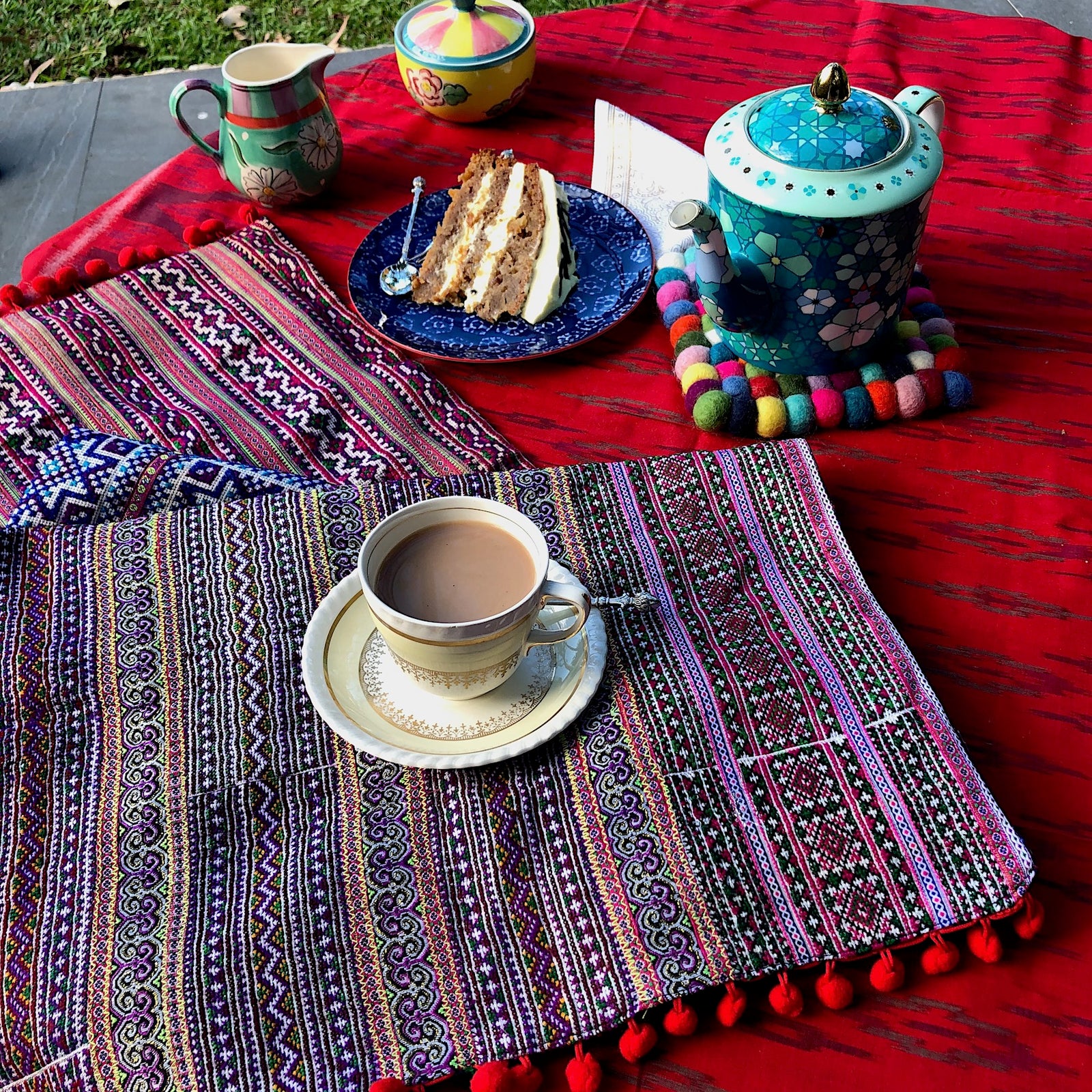 Cross Stitch Hmong discount old cotton from Skirt Hmong, Cotton Fabric, Vintage cotton textiles, cotton Table runner, Hmong skirt from Thailand(R6)