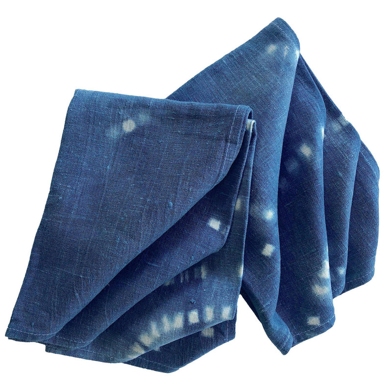 Indigo Shibori Linen Tea Towels - Set of 2: Firefly